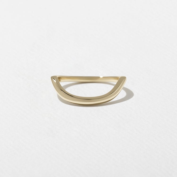 Coral Curved Wedding Band