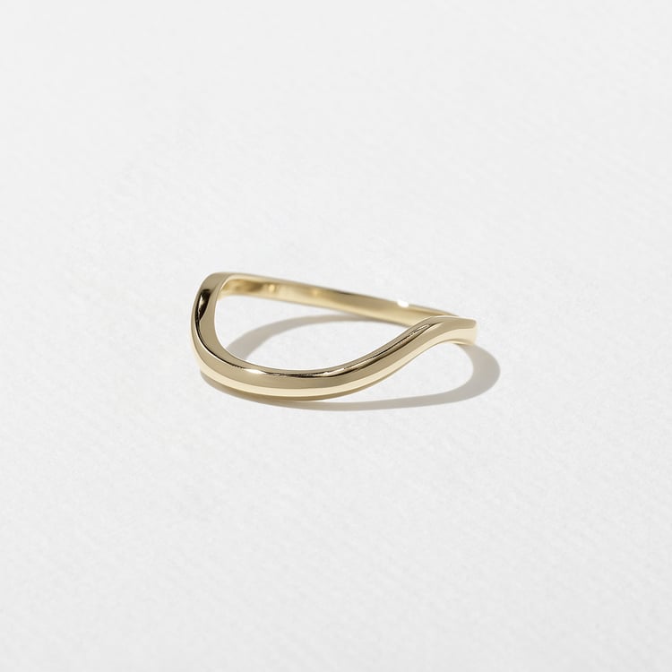 Coral Curved Wedding Band