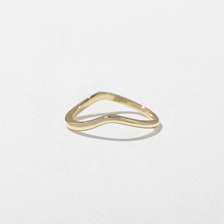 Coral Curved Wedding Band