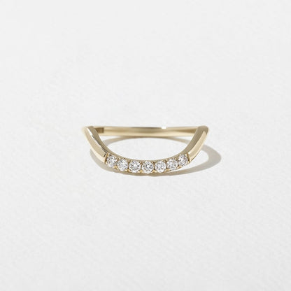 0.14 TCW Oval Curved Lab Grown Diamond Wedding Band