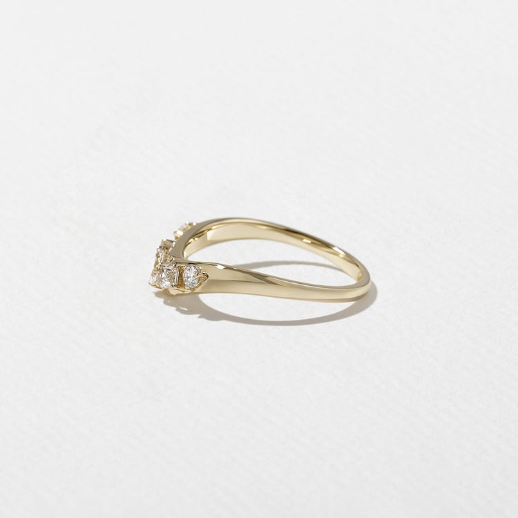 0.40 TCW Multi Shape Curved Lab Grown Diamond Wedding Band