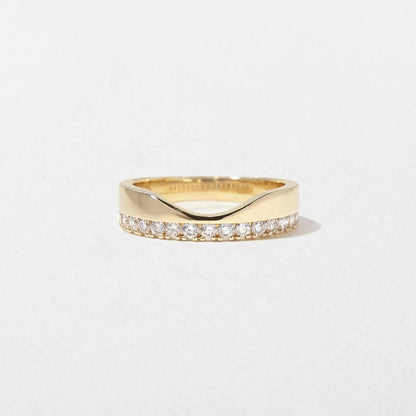 0.78 TCW Round Curved Lab Grown Diamond Wedding Band