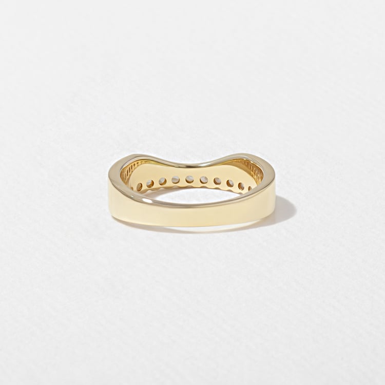 0.78 TCW Round Curved Lab Grown Diamond Wedding Band