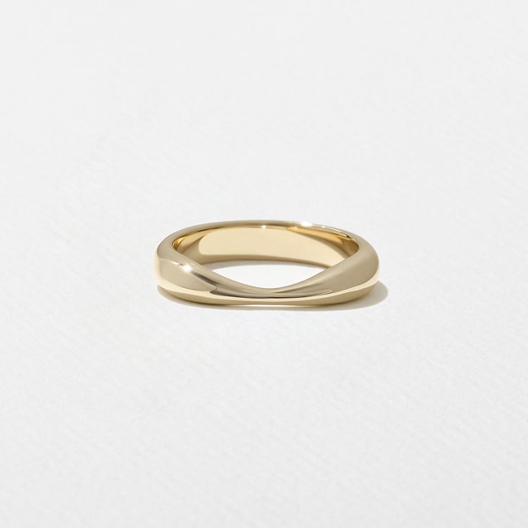Moon Curved Wedding Band