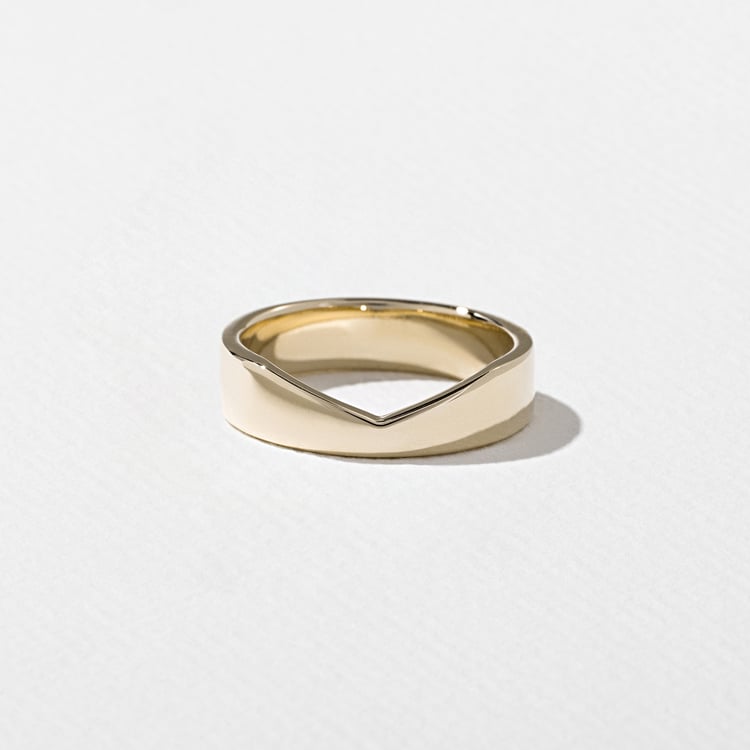Notch Thick Curved Wedding Band