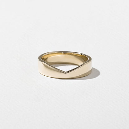 Notch Thick Curved Wedding Band
