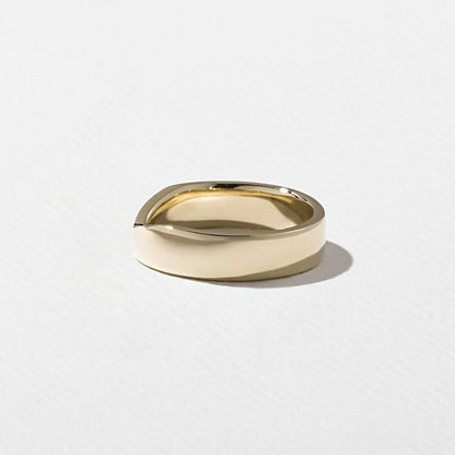 Notch Thick Curved Wedding Band