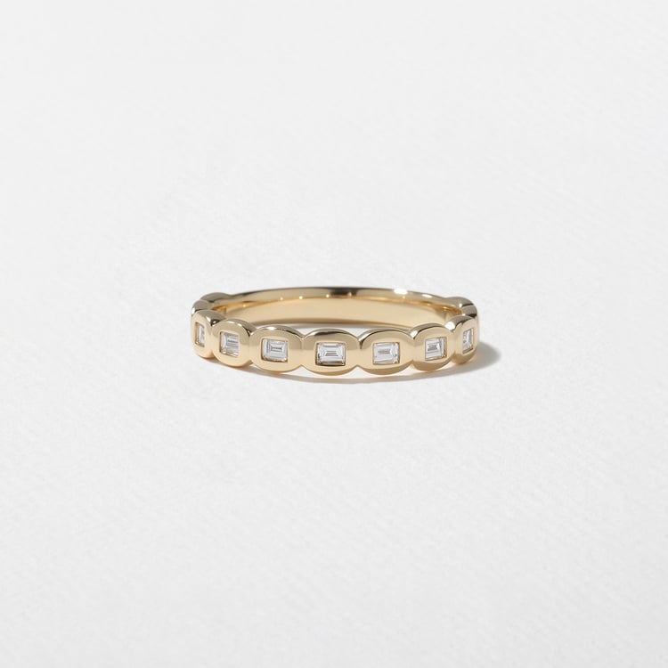 0.25 TCW Round Bezel Lab Grown Diamond Wedding Band