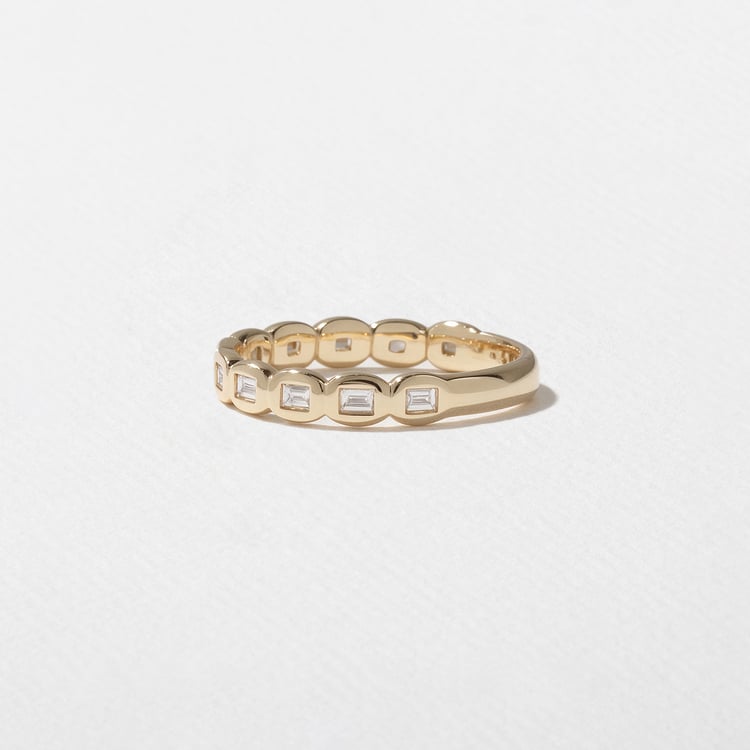 0.25 TCW Round Bezel Lab Grown Diamond Wedding Band