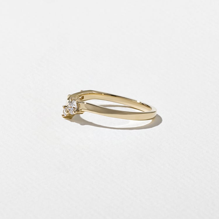 0.23 TCW Round & Baguette Curved Lab Grown Diamond Wedding Band