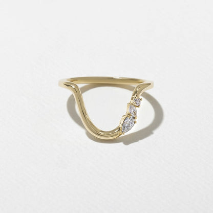 0.15 TCW Round, Oval & Pear Curved Lab Grown Diamond Wedding Band