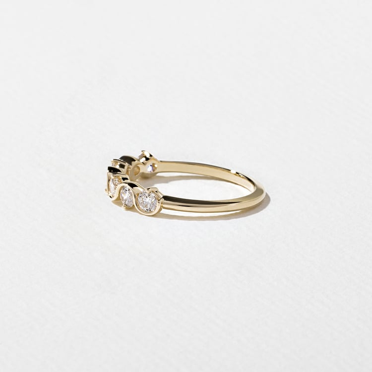 0.57 TCW Round Bezel Lab Grown Diamond Wedding Band