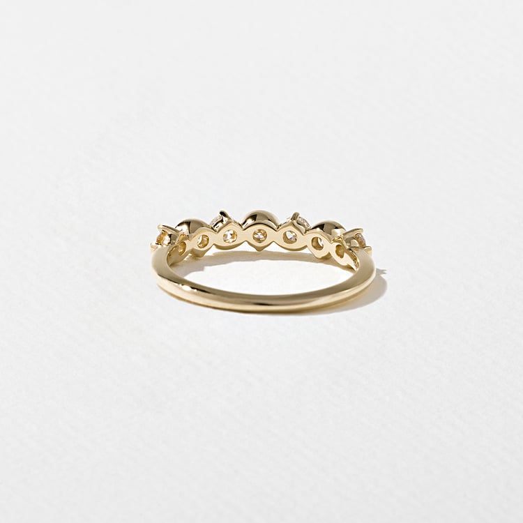 0.57 TCW Round Bezel Lab Grown Diamond Wedding Band
