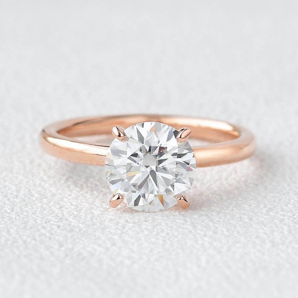 Round Hidden Halo Lab Grown Diamond Engagement Ring