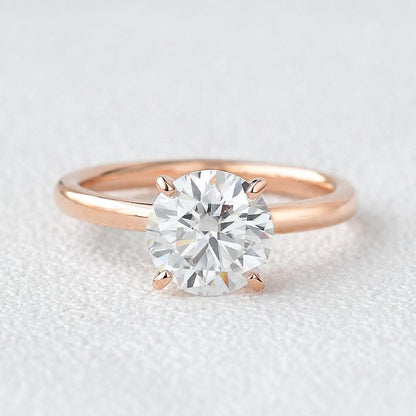 Round Hidden Halo Lab Grown Diamond Engagement Ring