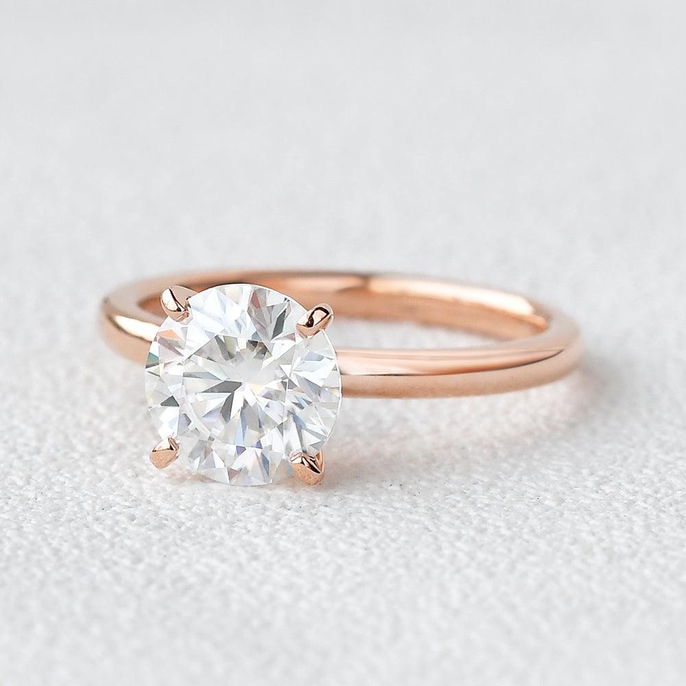 Round Hidden Halo Lab Grown Diamond Engagement Ring