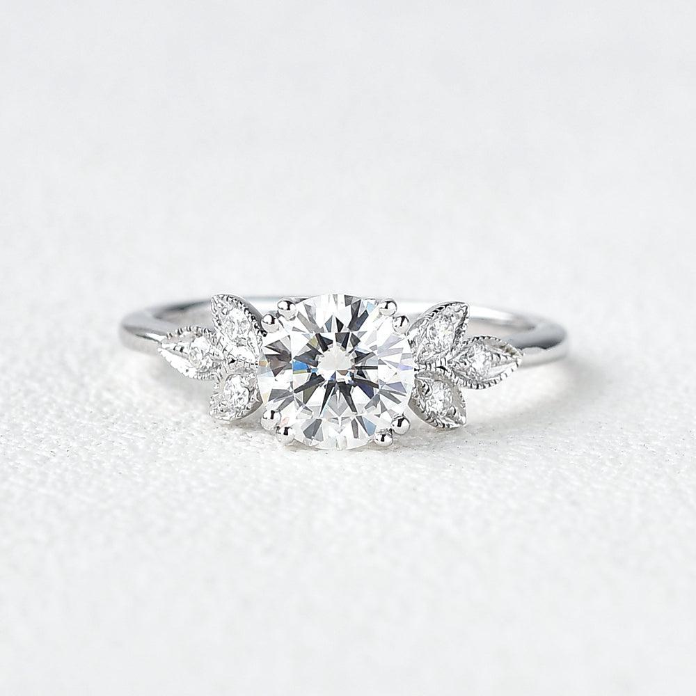 Round Cluster Lab Grown Diamond Engagement Ring