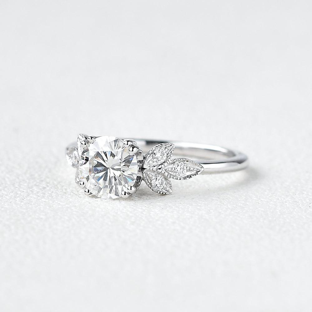 Round Cluster Lab Grown Diamond Engagement Ring