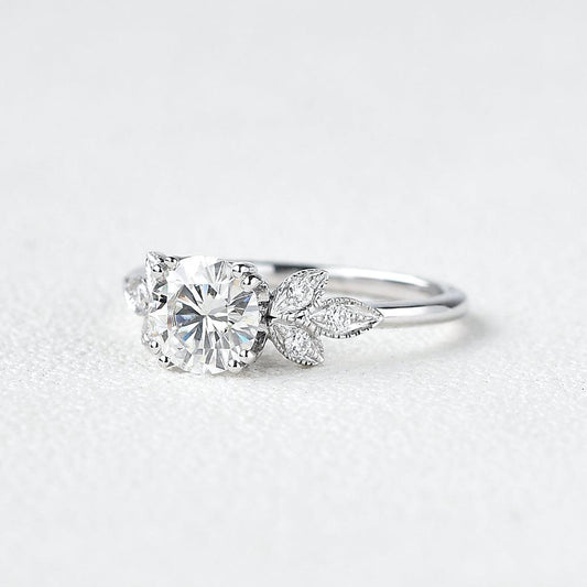 Round Cluster Lab Grown Diamond Engagement Ring