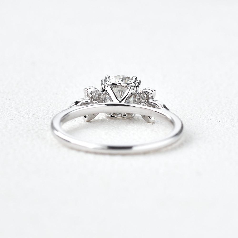 Round Cluster Lab Grown Diamond Engagement Ring