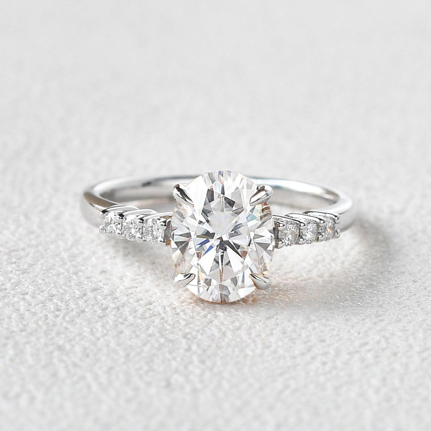 Oval Pave Lab Grown Diamond Engagement Ring