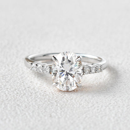 Oval Pave Lab Grown Diamond Engagement Ring