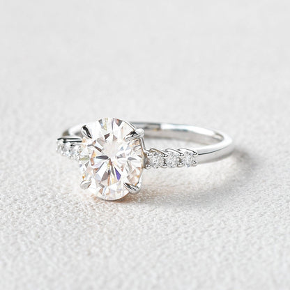 Oval Pave Lab Grown Diamond Engagement Ring