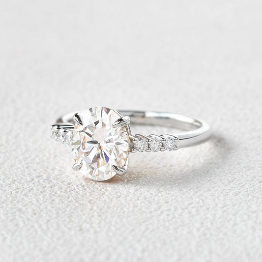 Oval Pave Lab Grown Diamond Engagement Ring
