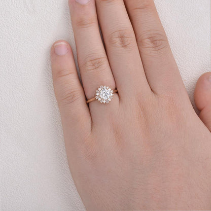 Round Halo Lab Grown Engagement Ring