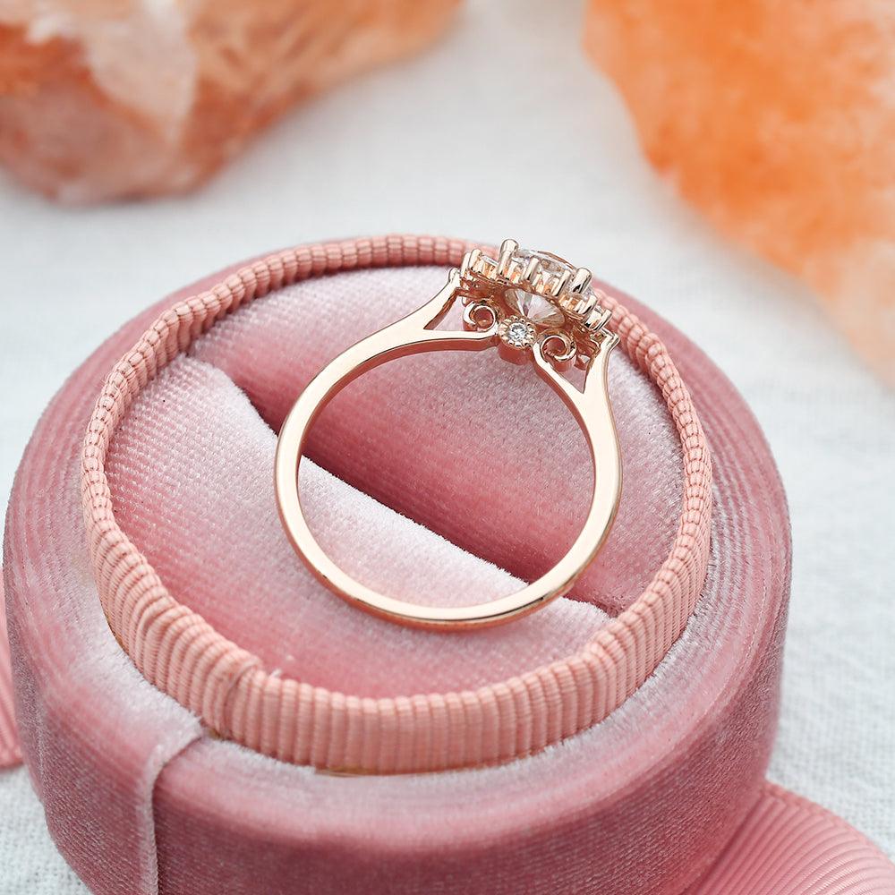 Round Halo Lab Grown Engagement Ring
