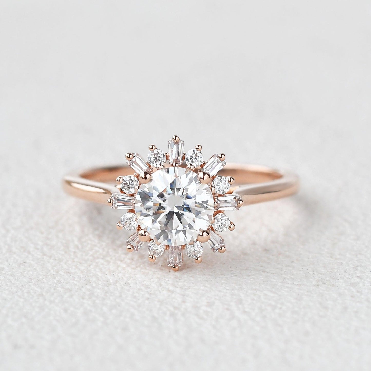 Round Halo Lab Grown Engagement Ring