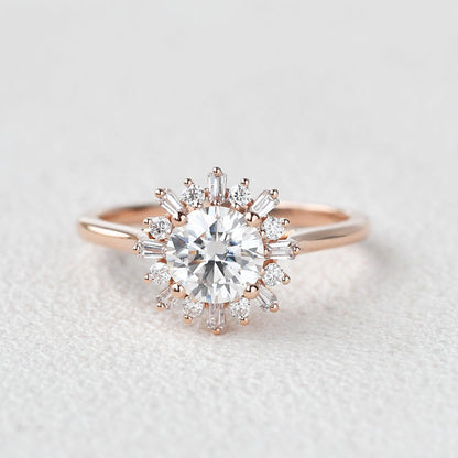 Round Halo Lab Grown Engagement Ring