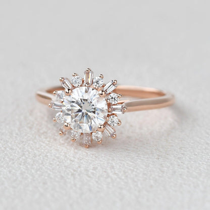 Round Halo Lab Grown Engagement Ring
