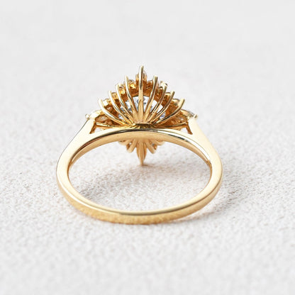 Round Cluster Lab Grown Diamond Engagement Ring