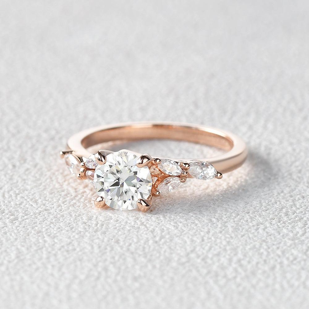 Round Cluster Lab Grown Diamond Engagement Ring