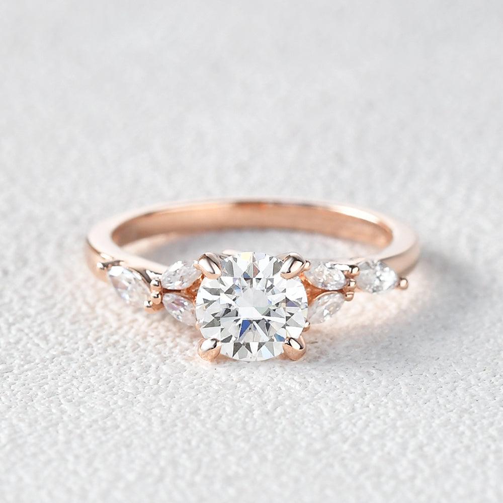 Round Cluster Lab Grown Diamond Engagement Ring