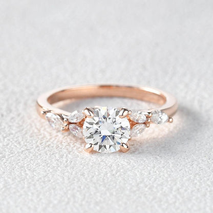 Round Cluster Lab Grown Diamond Engagement Ring