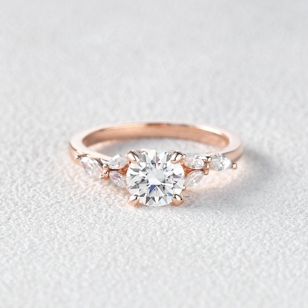 Round Cluster Lab Grown Diamond Engagement Ring