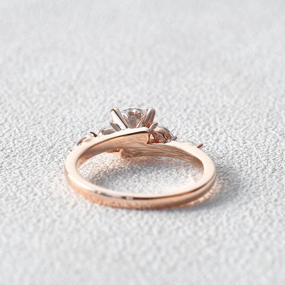 Round Cluster Lab Grown Diamond Engagement Ring