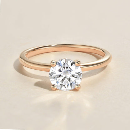 Round Hidden Halo Lab Grown Diamond Engagement Ring