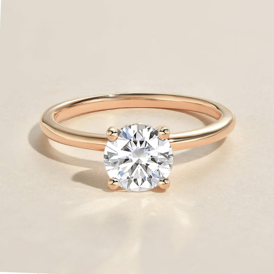 Round Hidden Halo Lab Grown Diamond Engagement Ring