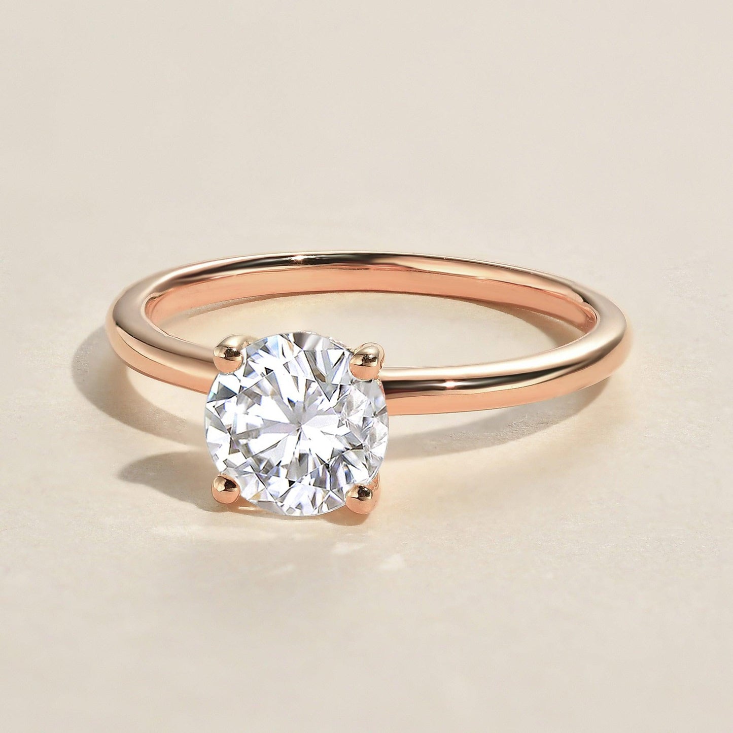 Round Hidden Halo Lab Grown Diamond Engagement Ring