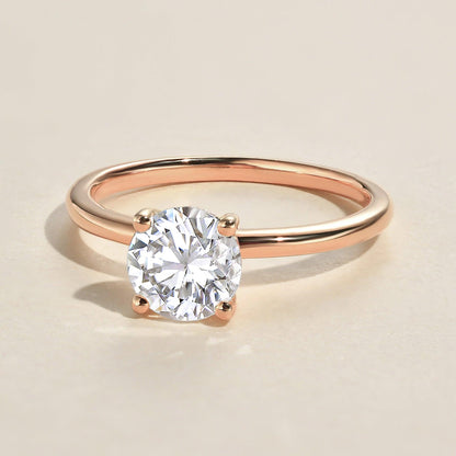 Round Hidden Halo Lab Grown Diamond Engagement Ring