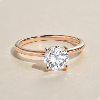 Round Hidden Halo Lab Grown Diamond Engagement Ring