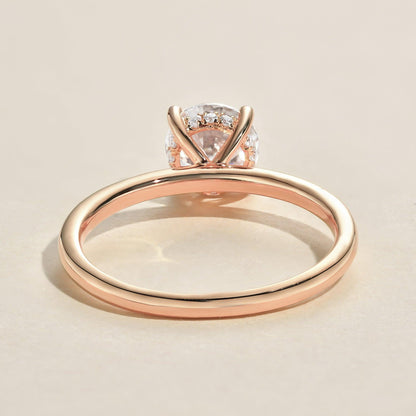 Round Hidden Halo Lab Grown Diamond Engagement Ring