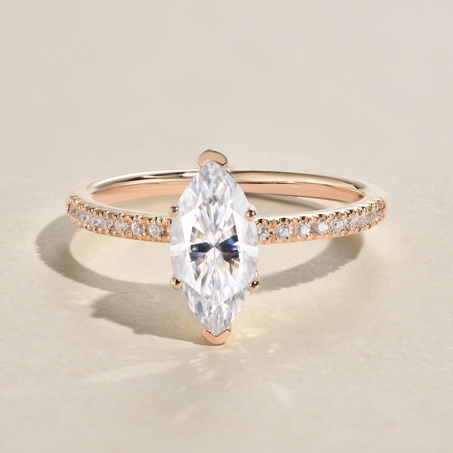 Marquise Pave Lab Grown Diamond Engagement Ring