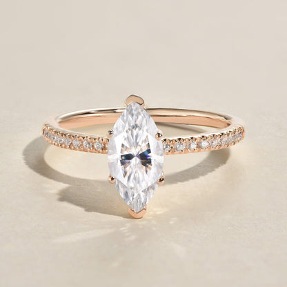 Marquise Pave Lab Grown Diamond Engagement Ring