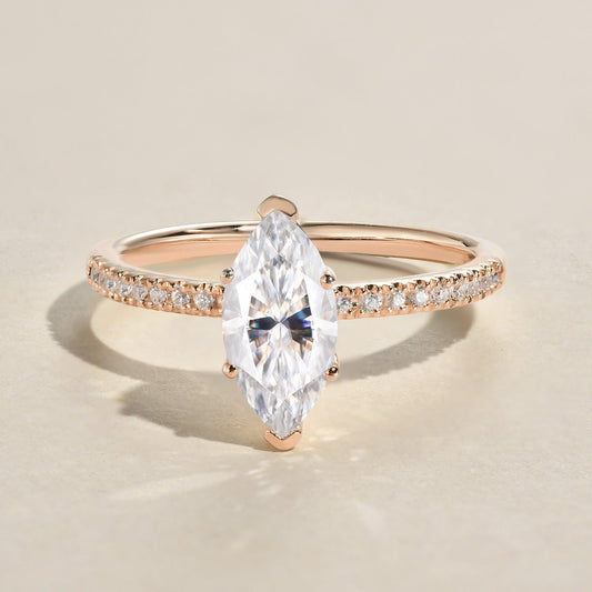 Marquise Pave Lab Grown Diamond Engagement Ring