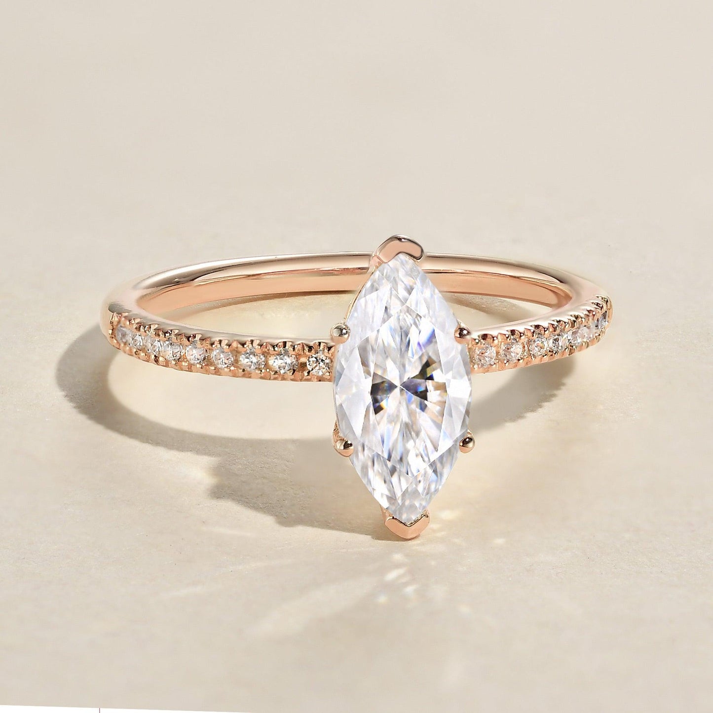 Marquise Pave Lab Grown Diamond Engagement Ring