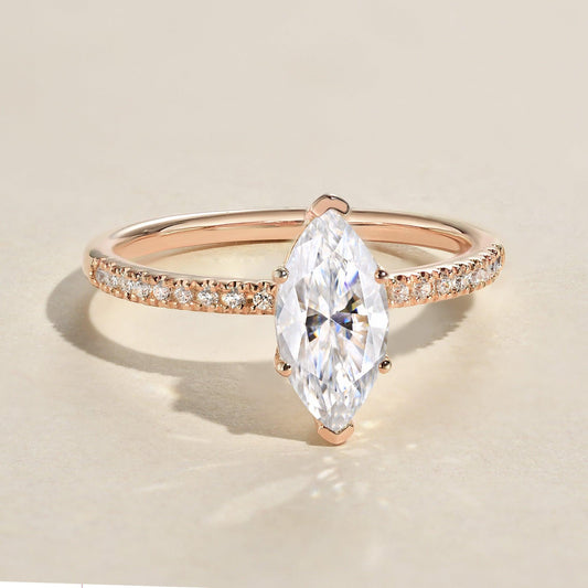 Marquise Pave Lab Grown Diamond Engagement Ring